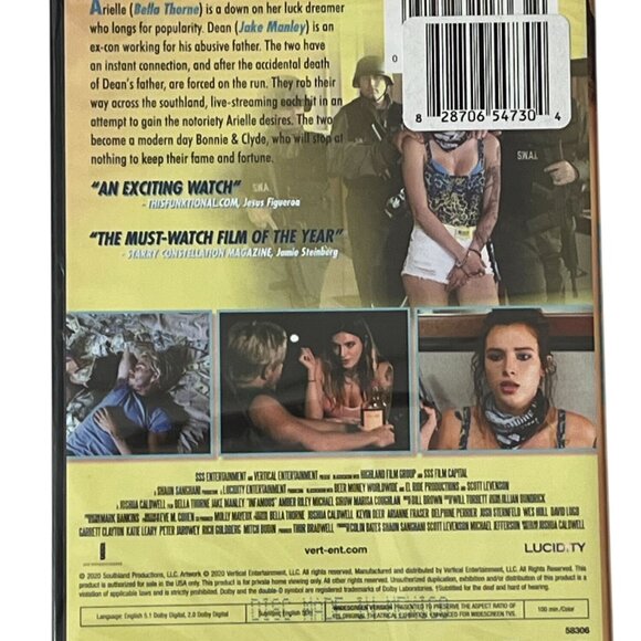 Infamous DVD Movie 2020 Bella Thorne Jake Manley Crime Thriller Drama New - Picture 2 of 4